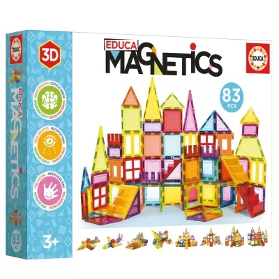 Conjunto EDUCA MAGNETICS com peças magnéticas coloridas para construção