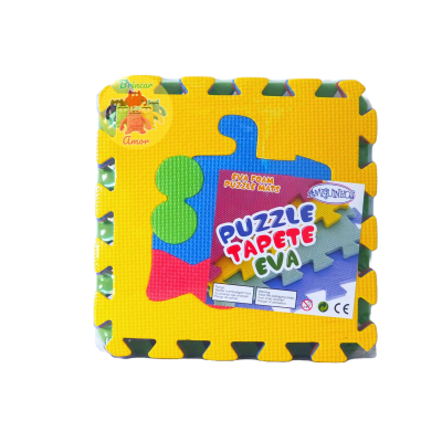 Tapete puzzle EVA colorido em embalagem plástica