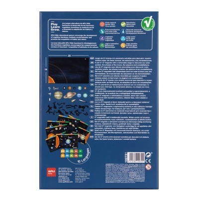 Caixa de jogo educativo APLI Kids para aprender sobre o sistema solar