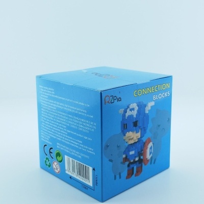 Caixa azul de blocos de construção com personagem pixelado e texto CONNECTION BLOCKS