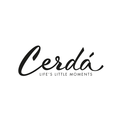 Logótipo da marca Cerdá com texto LIFE'S LITTLE MOMENTS