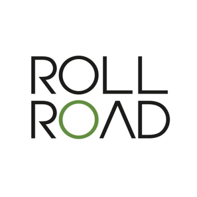 Logótipo ROLL ROAD com 'O' em verde