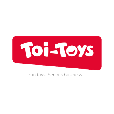 Logótipo da marca Toi-Toys com slogan.