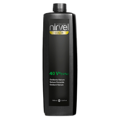 Frasco preto de 1000 ml de oxidante Nirvel Professional Color com texto verde e branco