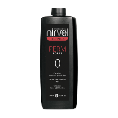 Frasco preto Nirvel Perm Forte para cabelo difícil de 500 ml