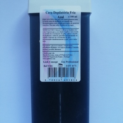 Recipiente de cera depilatória fria azul