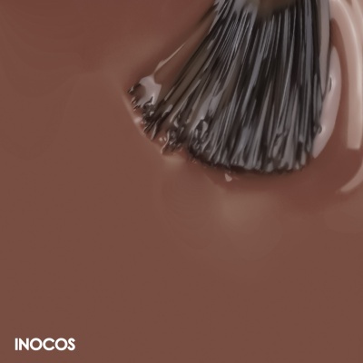 Pincel com verniz castanho-avermelhado brilhante da INOCOS