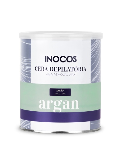 Lata de cera depilatória INOCOS argan com tampa transparente
