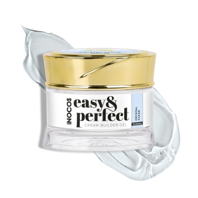 Frasco gel construtor unhas Inocos Easy & Perfect branco dourado