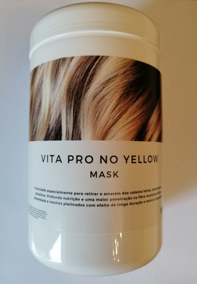 Frasco branco de máscara capilar Vita Pro No Yellow
