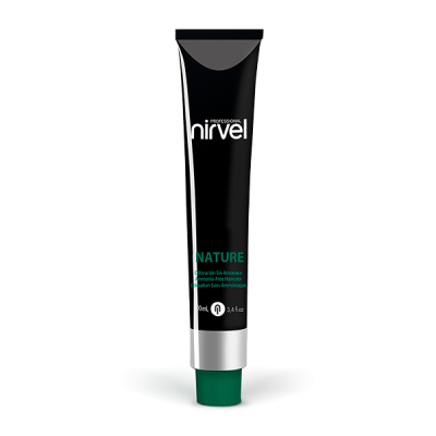 Tubo preto com tampa verde de produto Nirvel Nature