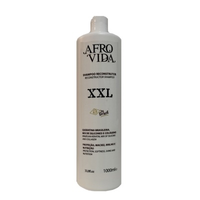 Frasco branco de shampoo Afro Vida XXL de 1000ml