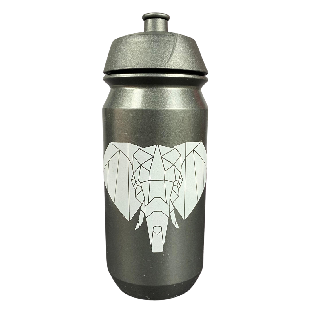 FANTÉ BIDON 500ML Garrafa desportiva cinza metálica com desenho de elefante