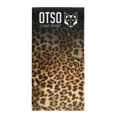 Produto com padrão de pele de leopardo e texto OTSO THINK SPORT