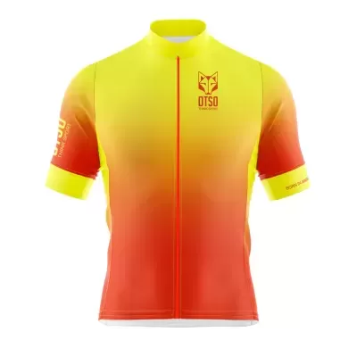 Camisola ciclismo amarelo e laranja OTSO com zíper