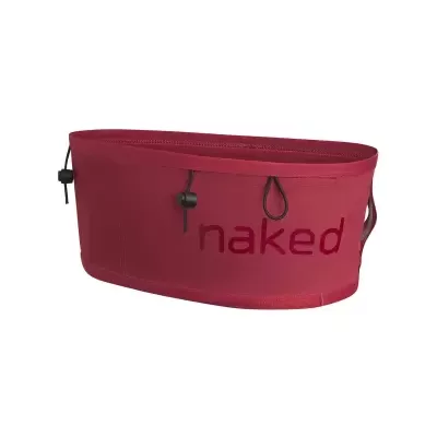 Cinto vermelho em tecido com fecho ajustável e marca 'naked'