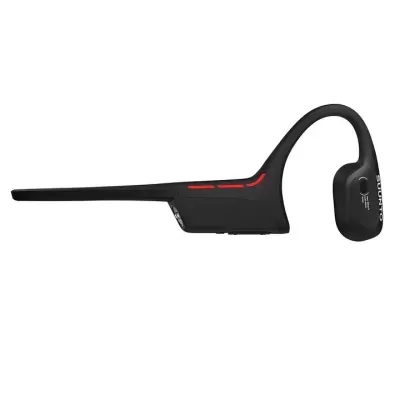 Fone de ouvido preto esportivo com suporte auricular e texto SUUNTO