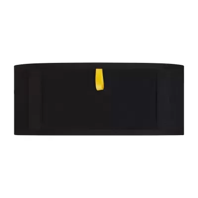 faixa preta com fita amarela sobre fundo branco