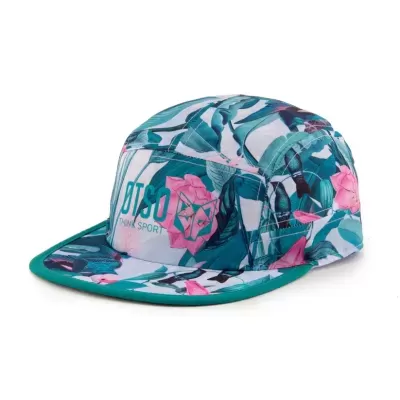 Boné floral verde, azul e rosa com texto OTSO URBAN SPORT