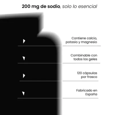 Embalagem de cápsulas com texto informativo em espanhol sobre composição e quantidade