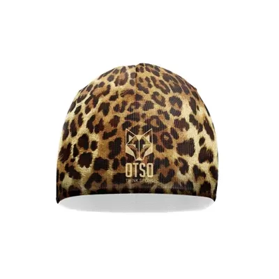 Gorro de banho com padrão de pele de leopardo e logótipo OTSO Fish & Design