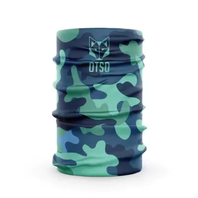 Cachecol multifuncional camuflado azul e verde OTSO