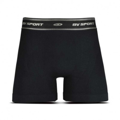 Cuecas boxer pretas com cintura elástica preta com inscrição BV SPORT em branco