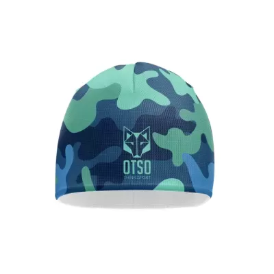 Gorro camuflado azul e verde com logo OTSO PEAK SPORT