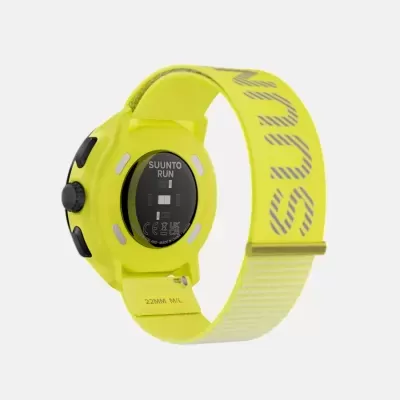 Relógio de pulso desportivo amarelo SUUNTO RUN com bracelete de tecido amarelo