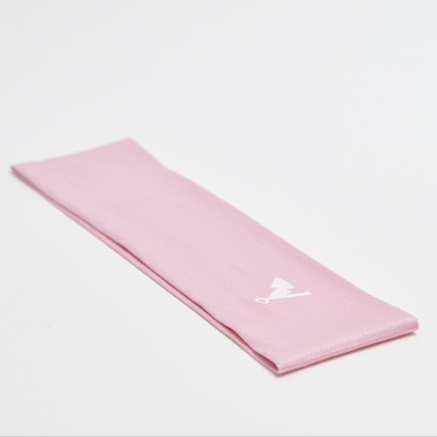 Faixa elástica desportiva rosa com logótipo branco