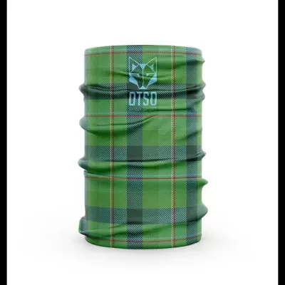Cachecol tubular xadrez verde com logótipo OTSO