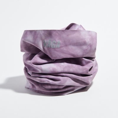 Mala de tecido lilás com logótipo PAGA em azul