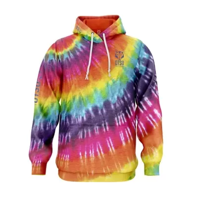 Sweatshirt com capuz tie-dye multicolorido com texto OTSO