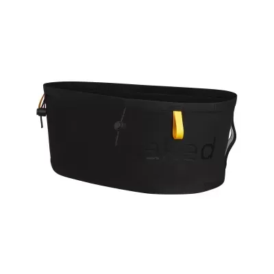 Bolsa preta com o texto 'naked' em relevo e cordão ajustável