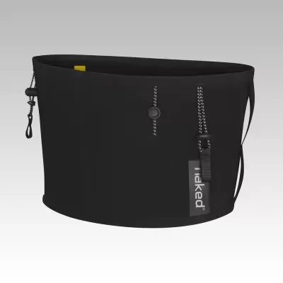 Cinto desportivo preto ilaked com cordões ajustáveis e fecho de botão