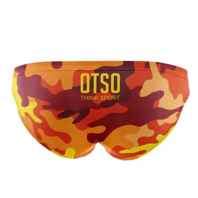 Cuecas masculinas OTSO camuflado vermelho e amarelo