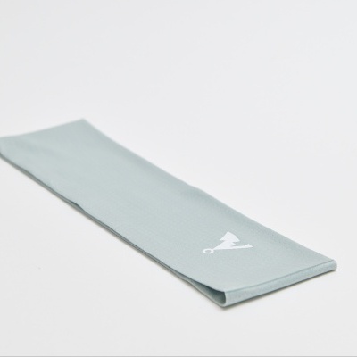 Faixa elástica desportiva cinza com logo branco