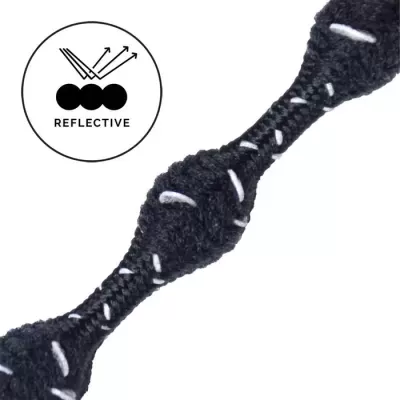 Cordão trançado preto e branco com símbolo REFLECTIVE