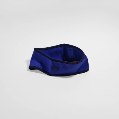 Faixa de cabeça desportiva azul com marca VÅGA