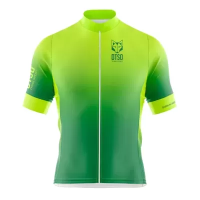 Camisola ciclismo verde degradé com fecho e logótipo OTSO