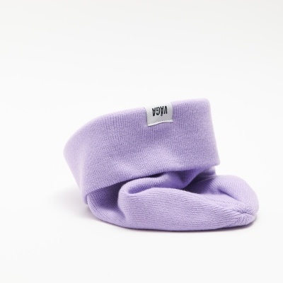 Meia curta lilás com etiqueta branca HIGA