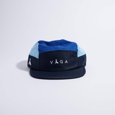 Boné desportivo azul com logótipo VAGA em branco