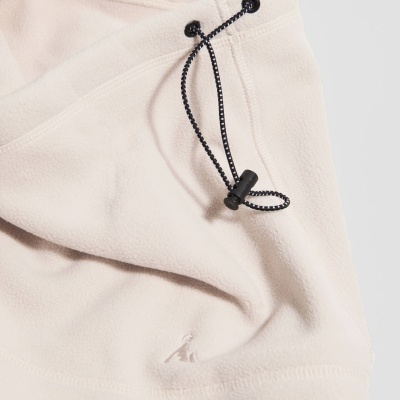 Parte de tecido polar bege claro com cordão ajustável preto e branco