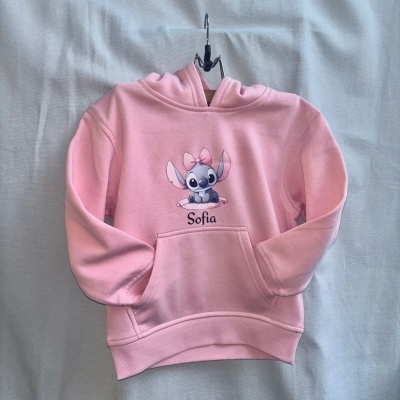 Sweatshirt cor-de-rosa para criança com estampa e nome Sofia