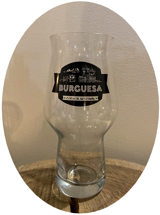 Copo de vidro para cerveja artesanal com logótipo BURGUESA