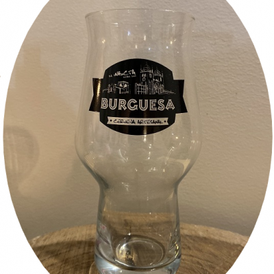 Copo de vidro para cerveja artesanal com logótipo BURGUESA