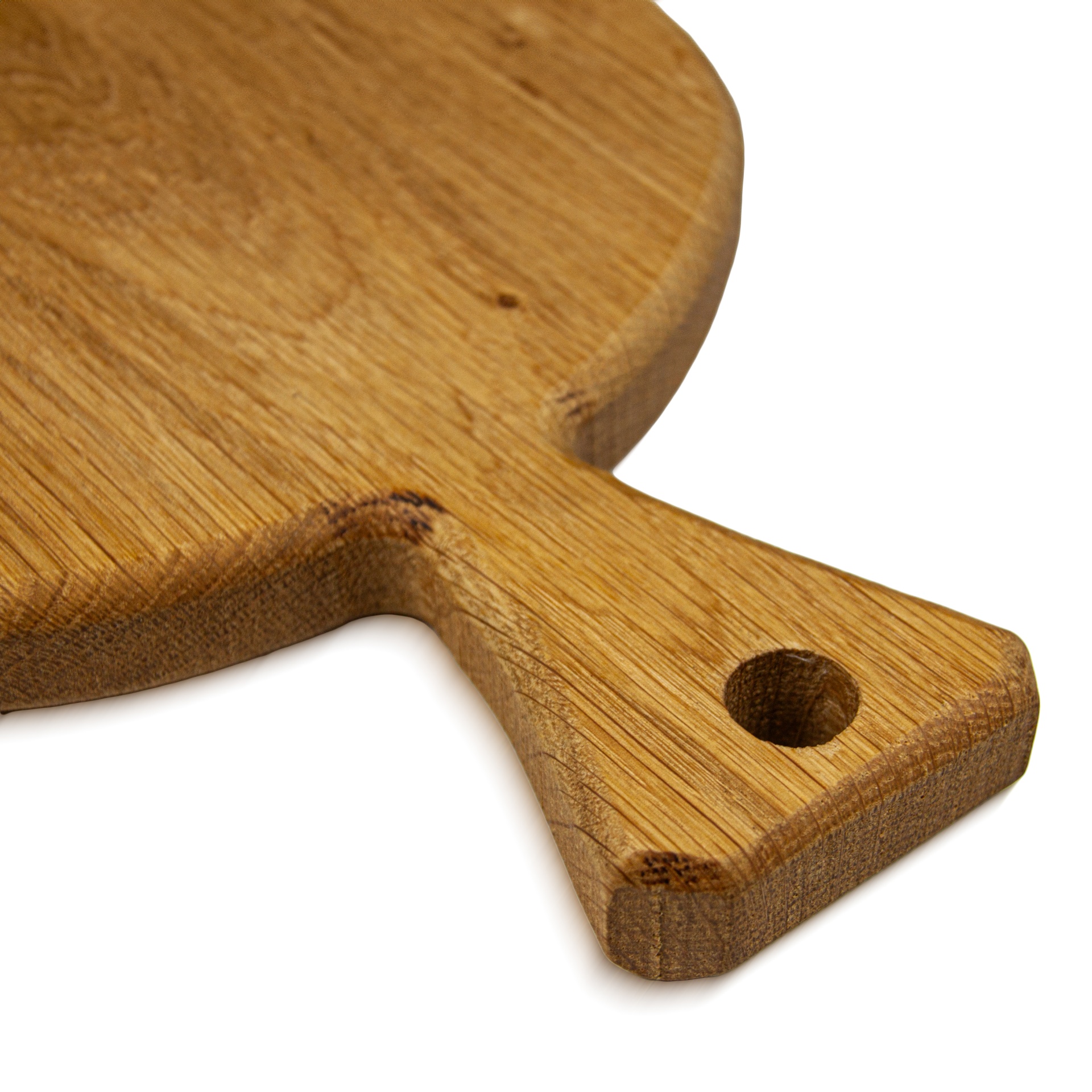 Tábua de Carvalho Laura Living - Pizza M - 30 CM Tabuleiro de cortar em madeira castanha com orifício no cabo