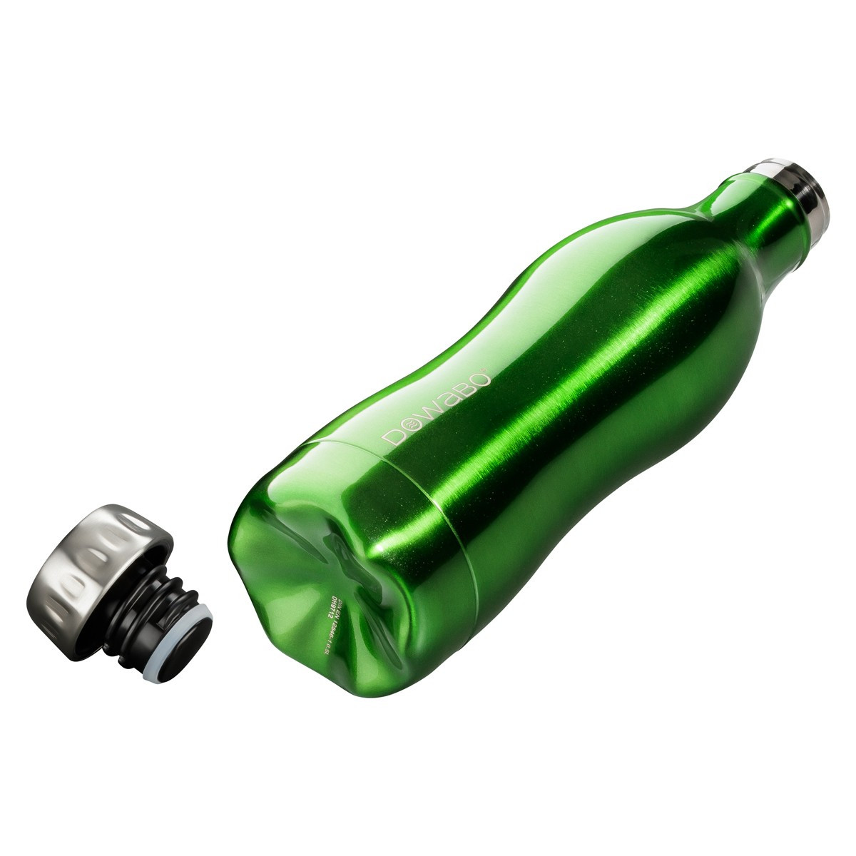 DOWABO® Bottle - Green 500ml Metallic Collection Garrafa térmica verde metálica com tampa prateada destacada