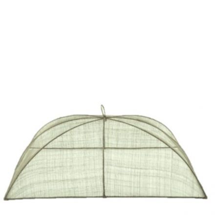 Cobertura alimentar em rede abaca 48x66xh25cm - verde linho Tampa de rede bege retangular para alimentos