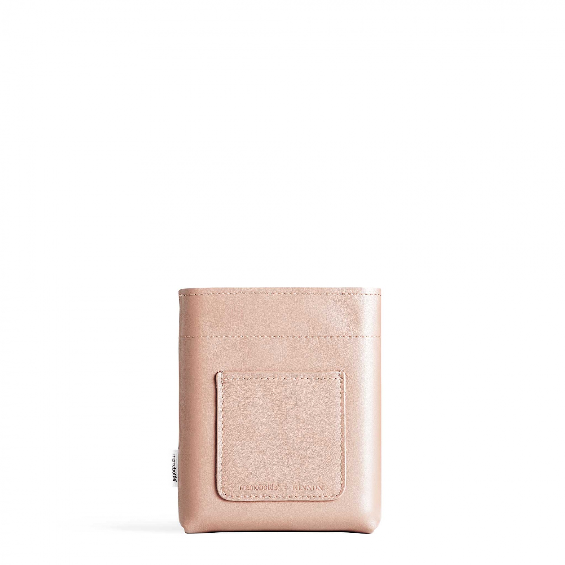 A6 Nude Leather Sleeve memobottle Carteira ou porta-cartões rosa claro em material parecido com couro